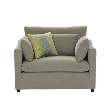 Roundhill Furniture Wilson Contemporary Upholstered Cuddle Chair, Olive Green