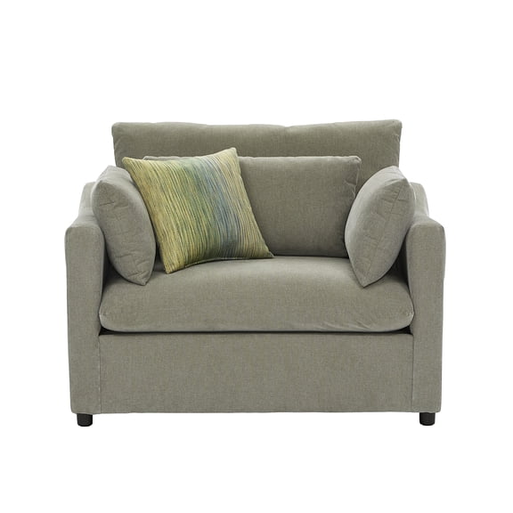 Roundhill Furniture Wilson Contemporary Upholstered Cuddle Chair, Olive Green