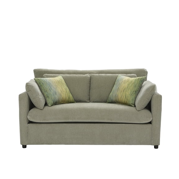 Roundhill Furniture Wilson Contemporary Upholstered Loveseat, Olive Green