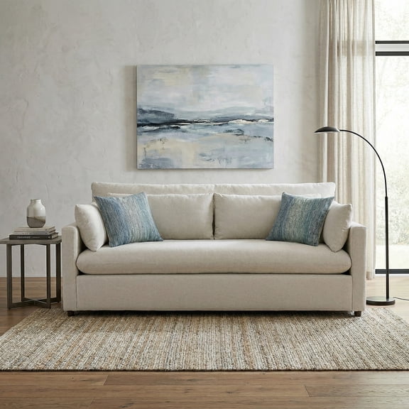 Roundhill Furniture Wilson Contemporary Upholstered Sofa, Fog Beige