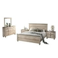 thumbnail image 1 of Roundhill Imerland Contemporary White Wash Finish 5-Piece Queen Size Bedroom Set, 1 of 12