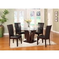 thumbnail image 1 of Roundhill Kecco 5-Piece Glass Top Dining Set, Dark Cappuccino Finish, 1 of 3