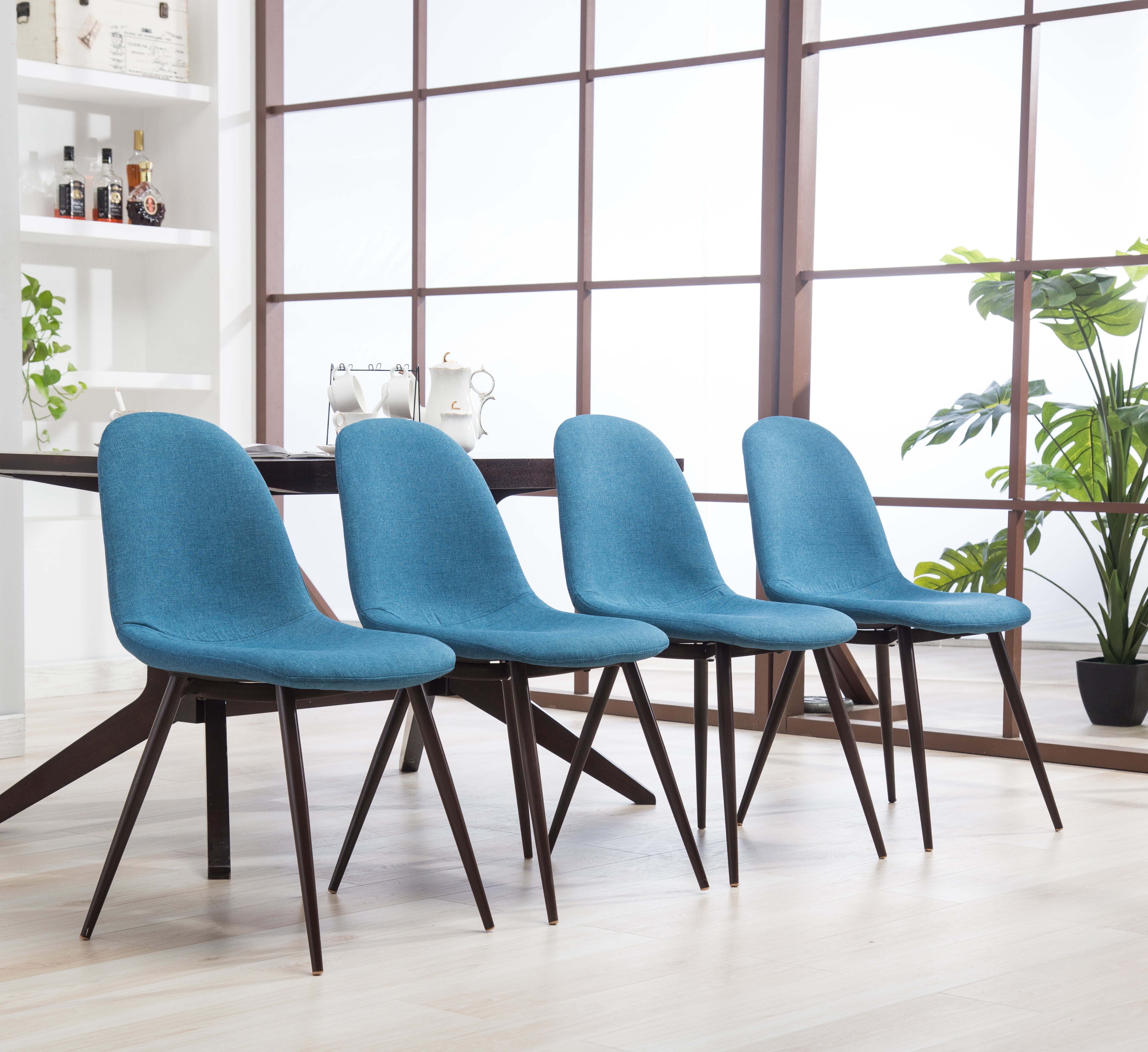 Lassan contemporary fabric dining cheap chairs