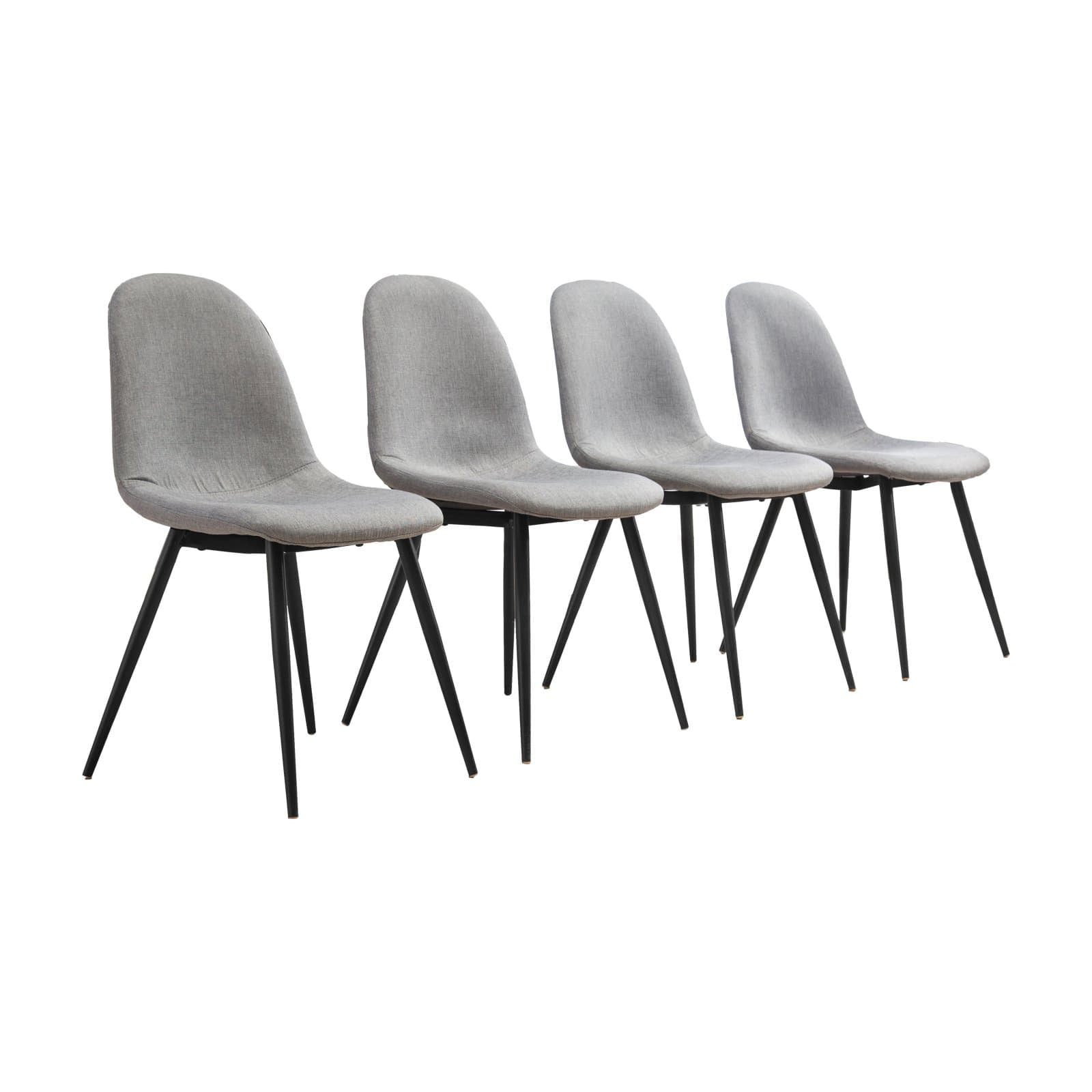 Roundhill Lassan Modern Contemporary Gray Fabric Dining Chairs, Set of