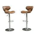 thumbnail image 1 of Roundhill Masaccio Cushioned Leatherette Upholstery Airlift Adjustable Swivel Barstool with Chrome Base, Set of 2, Multiple Colors Available, 1 of 11