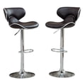thumbnail image 1 of Roundhill Masaccio Cushioned Leatherette Upholstery Airlift Adjustable Swivel Barstool with Chrome Base, Set of 2, Multiple Colors Available, 1 of 7