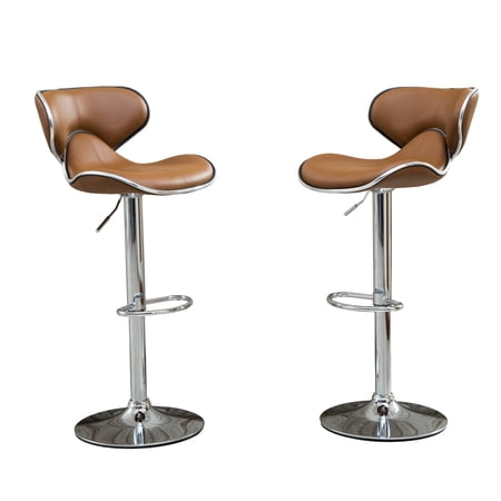 Roundhill Masaccio Cushioned Leatherette Upholstery Airlift Adjustable Swivel Barstool with Chrome Base, Set of 2, Multiple Colors Available price history and forecast - Roundhill Furniture PC138CL