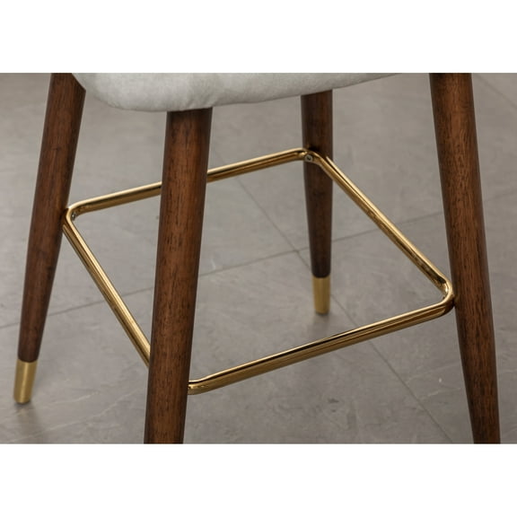 Roundhill Nevis Mid-Century Faux Leather Tufted 29.5 H. Bar Stool