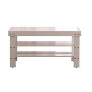 ROUNDHILL FURNITURE Roundhill Pina Solid Wood Storage Shoe Bench, Multiple Colors