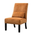 thumbnail image 1 of Roundhill Pisano Fabric Armless Contemporary Accent Chair with Kidney Pillow, Multiple Colors Available, 1 of 8