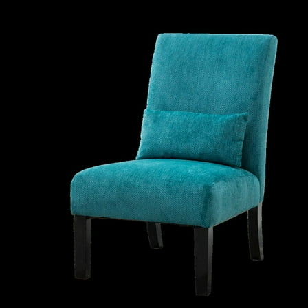 Roundhill Furniture Pisano Slipper Chair, Teal Blue