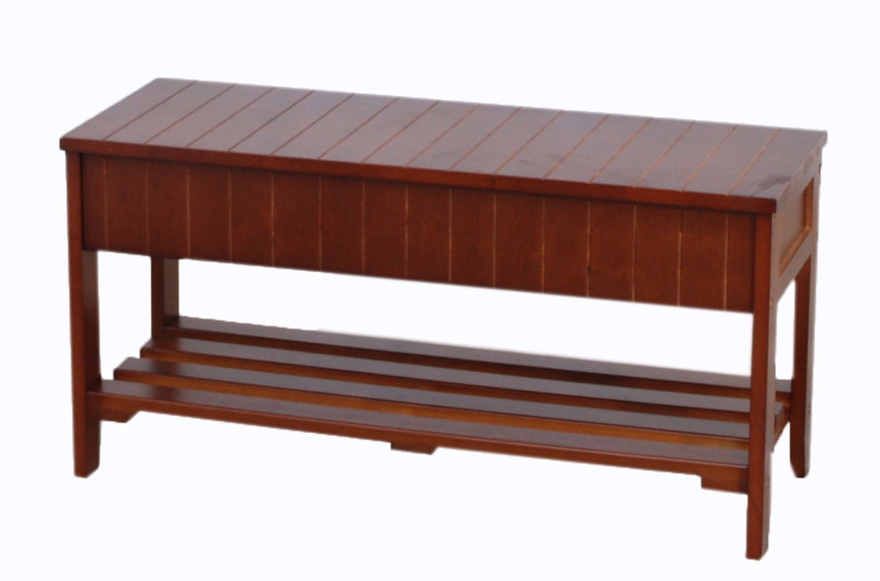 Rennes Cherry Solid Wood Shoe Bench with Storage