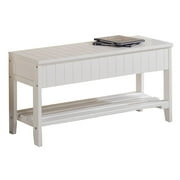 ROUNDHILL FURNITURE Roundhill Solid Wood Storage Shoe Bench