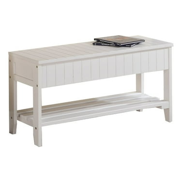 Roundhill Solid Wood Storage Shoe Bench