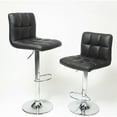 thumbnail image 1 of Roundhill Swivel Elegant PU Leather Modern Adjustable Hydraulic Barstools, Multiple Colors Available, 1 of 5