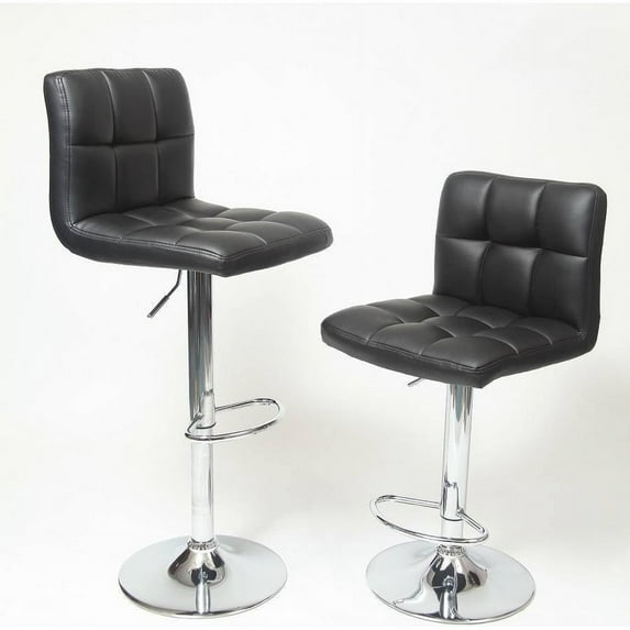 Roundhill Swivel Elegant PU Leather Modern Adjustable Hydraulic Barstools, Multiple Colors Available