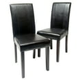 thumbnail image 1 of Roundhill Urban Style Solid Wood Leatherette Parson Chair in Black(Set of 2), 1 of 6