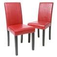 thumbnail image 1 of Roundhill Urban Style Solid Wood Leatherette Parson Chair in Red(Set of 2), 1 of 7