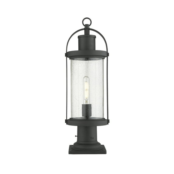 Roundhouse 1 Light Outdoor Pier Mounted Fixture Clear Seedy