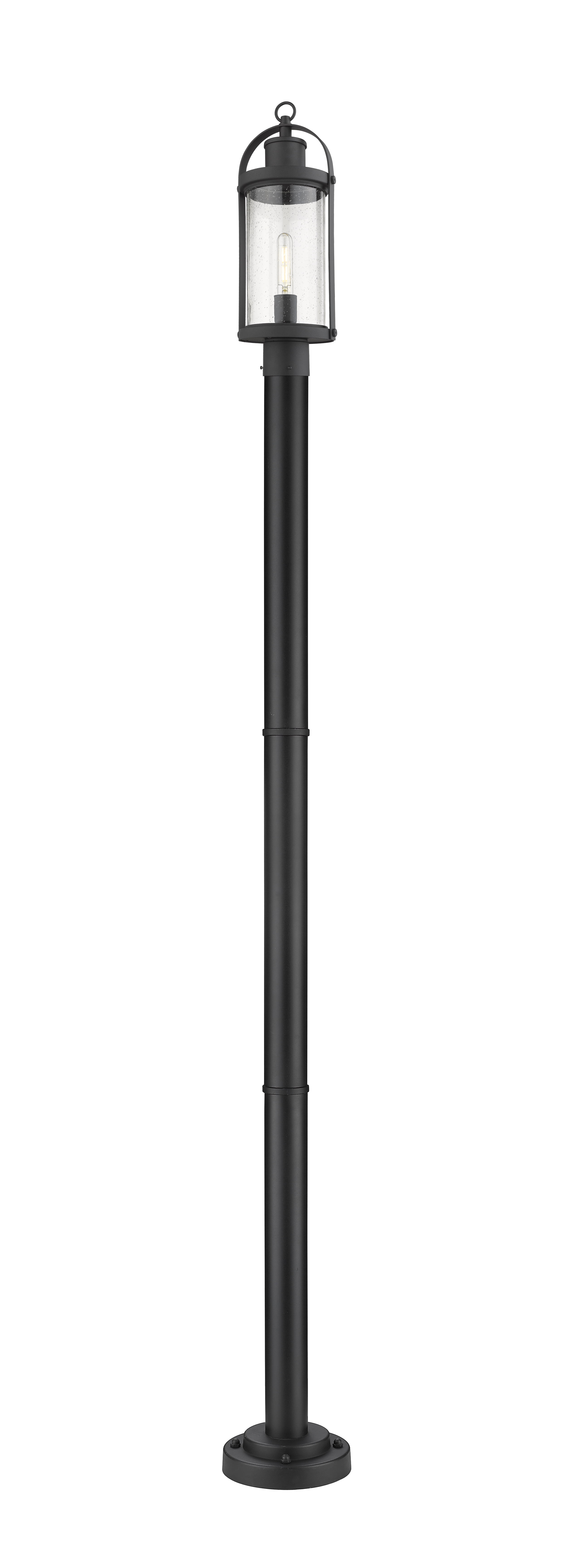 Post Fixture Roundhouse 1 Light Outdoor Post Mounted Fixture Clear Seedy - Walmart.com