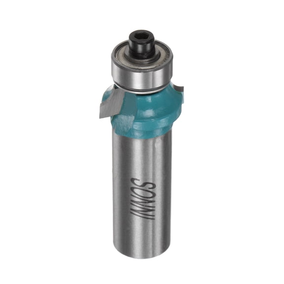 Roundover Router Bit 1/2 Shank 1/8" Radius Carbide Tipped with Bearing Cyan