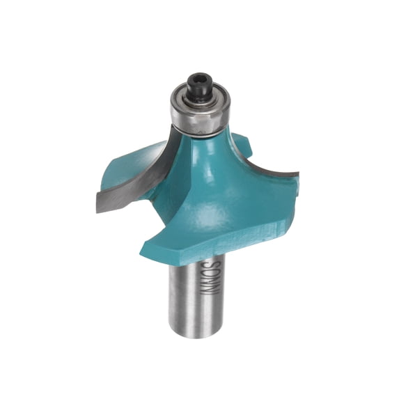 Roundover Router Bit 1/2 Shank 5/8" Radius Carbide Tipped with Bearing Cyan