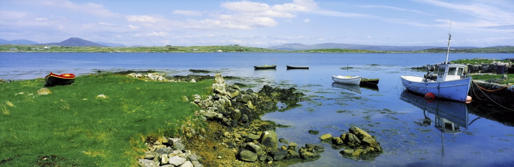 Roundstone Connemara Co Galway Ireland Canvas Art - The Irish Image Collection Design Pics (44 x 14)