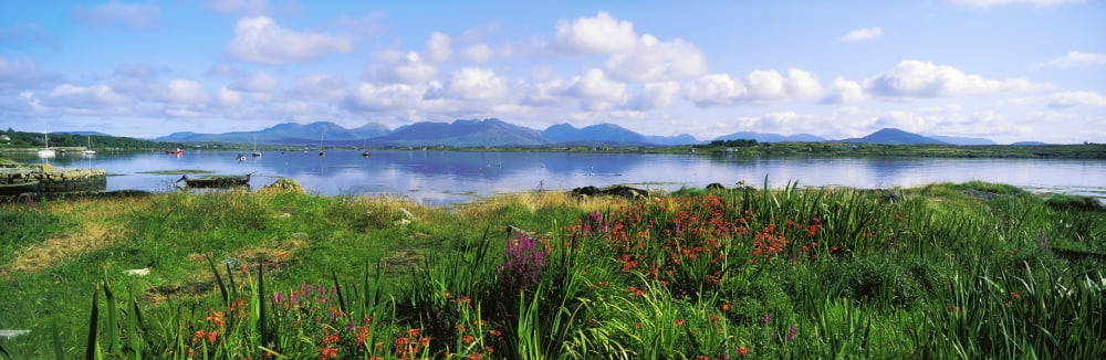 Roundstone Connemara County Galway Ireland Canvas Art - The Irish Image Collection Design Pics (34 x 11)