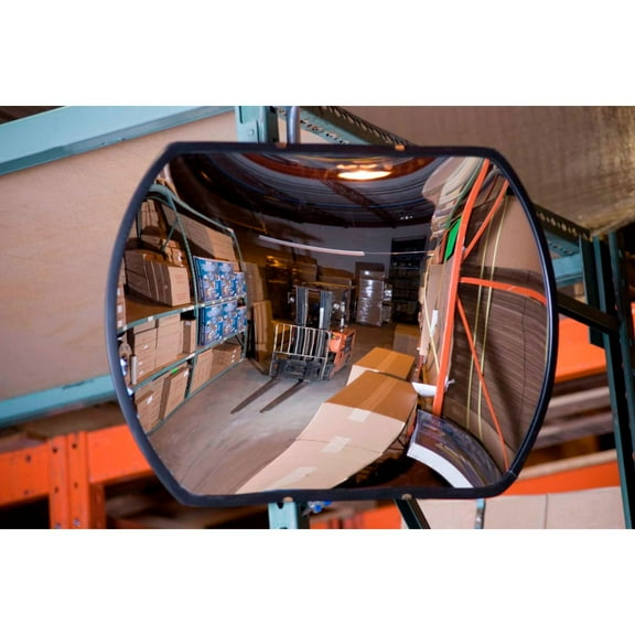 Global Industrial Roundtangular Acrylic Convex Mirror Indoor 12""x18""160 degree