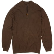 Roundtree & Yorke Big & Tall Quarter Zip Sweater Mock Neck Lightweight Mens Pullover Dk Brown Heather 211, XX-Large Tall