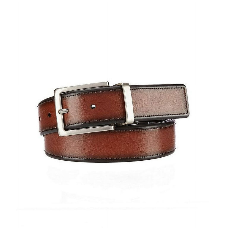 Roundtree & Yorke Men's BROWN Big & Tall Old Wine Leather Belt, 50 