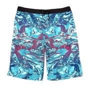 Roundtree & Yorke Mens Big & Tall Quick Dry Swim Trunks with Mesh Lining, Secure Zip Side Pocket, 11 & 13 Inseam Turk Teal 200, 3X-Large Tall, 3XT