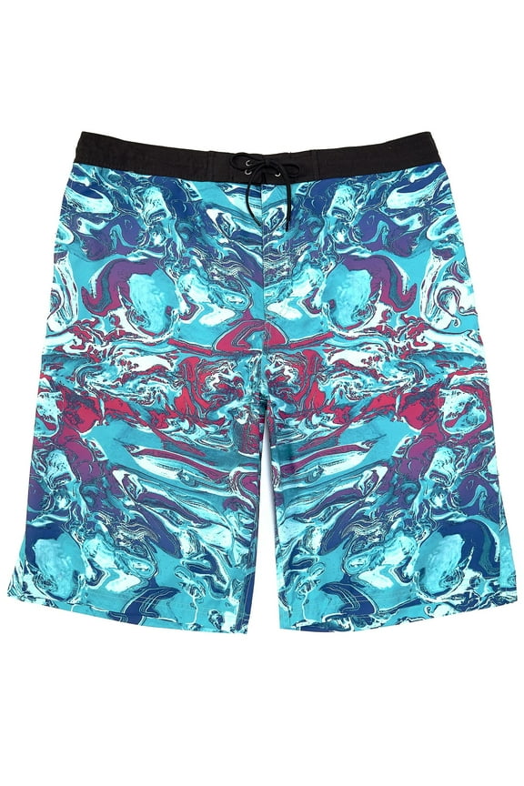 Men's Big & Tall Quick Dry Swim Trunks with Mesh Lining, Secure Zip Side Pocket, 11" & 13" Inseam (Turk Teal 200, 3X-Large Tall, 3XT)