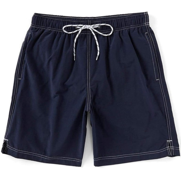 Roundtree Yorke Men s Big Tall Solid Color Swim Trunks Dark Navy 4X Large Big 4XB
