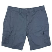 Roundtree & Yorke Mens Big and Tall Cargo Shorts 9" and 11" Inseam Soft Stretch Cotton Twill Vintage Indigo 326 Button, 44 x 11 Tall