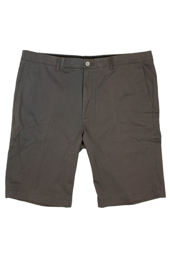 Men's Big and Tall Cotton Stretch Washed Chino Flat Front Shorts, 9" or 11" Inseam (50 x 9, Grey 200)