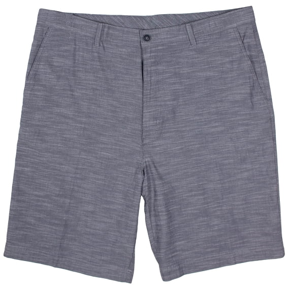 Roundtree & Yorke Men's Big and Tall Dobby Textured Casual Shorts, 9" or 11" Inseam (Navy 730, 42W x 11L)