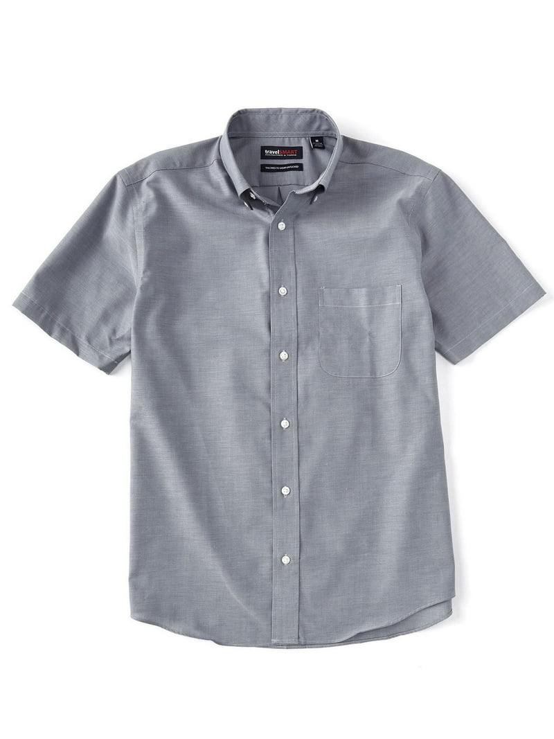 roundtree & yorke dress shirts Gold Label Big Tall Long Sleeve Button Shirt (Chino 040 Solid, 2XB) Point Collar Roundtree Yorke mens XLT blue
