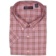 Roundtree & Yorke TravelSMART Mens Short Sleeve Button-Down Shirt Non-Iron Regular Sizes Small, Coral 532