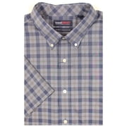 Roundtree & Yorke TravelSMART Mens Short Sleeve Button-Down Shirt Non-Iron Regular Sizes Small, Dusty Blue 551