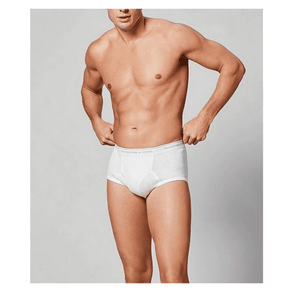 Roundtree and York Big and Tall Men's 3 Pack Cotton Full-Cut Briefs, White, Size 54