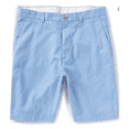 thumbnail image 1 of Roundtree and Yorke Flat Front 9 Inseam Washed Cotton Shorts, LT Blue, 42, 1 of 2