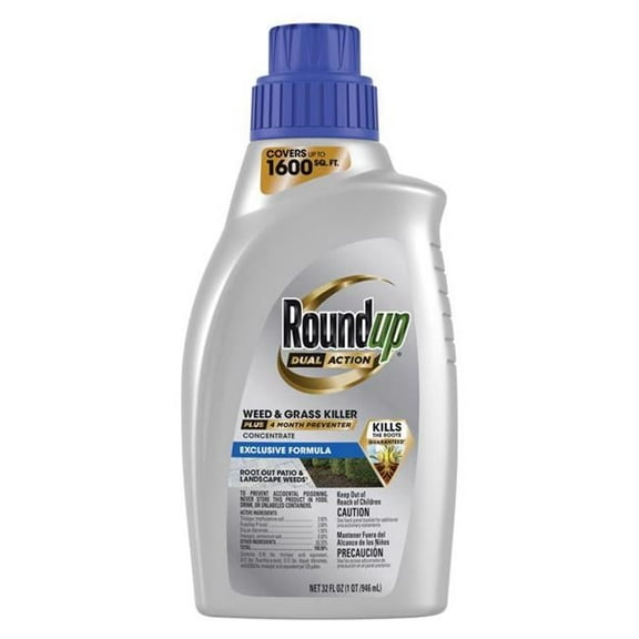 Roundup  32 oz Dual Action Weed & Grass Killer Concentrate, Pack of 6