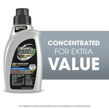 Roundup Dual Action 365 Weed & Grass Killer Plus 12 Month Preventer Concentrate, 32 fl. oz.