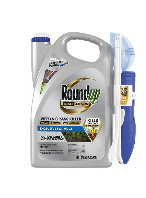 Roundup Dual Action Weed & Grass Killer Plus 4 Month Preventer, 1 gal.