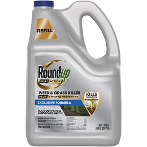 Roundup Dual Action Weed & Grass Killer Plus 4 Month Preventer Refill, 1.25 gal.
