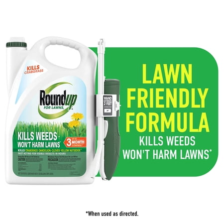 Roundup For Lawns1 Ready-To-Use with Extend Wand, Tough Weed Killer for Use on Northern Grasses, 1.33 gal.