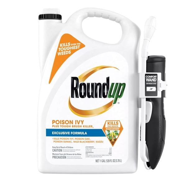 Roundup Poison Ivy Plus Tough Brush Killer with Comfort Wand, Visible Results in Hours, 1 gal.