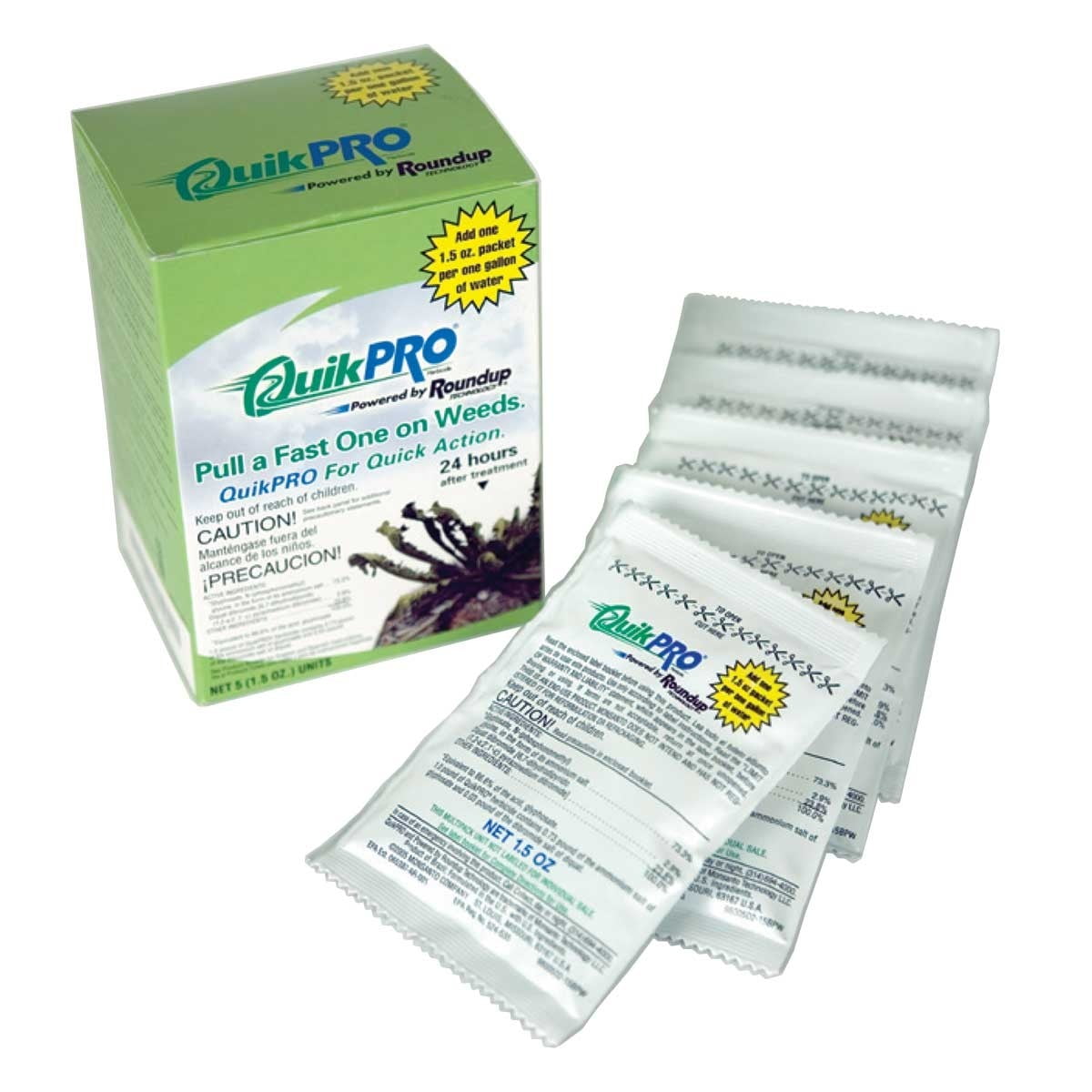 Roundup QuickPro Herbicide 5x15.oz- Glyphosate Diquat Monsanto QuikPro ...