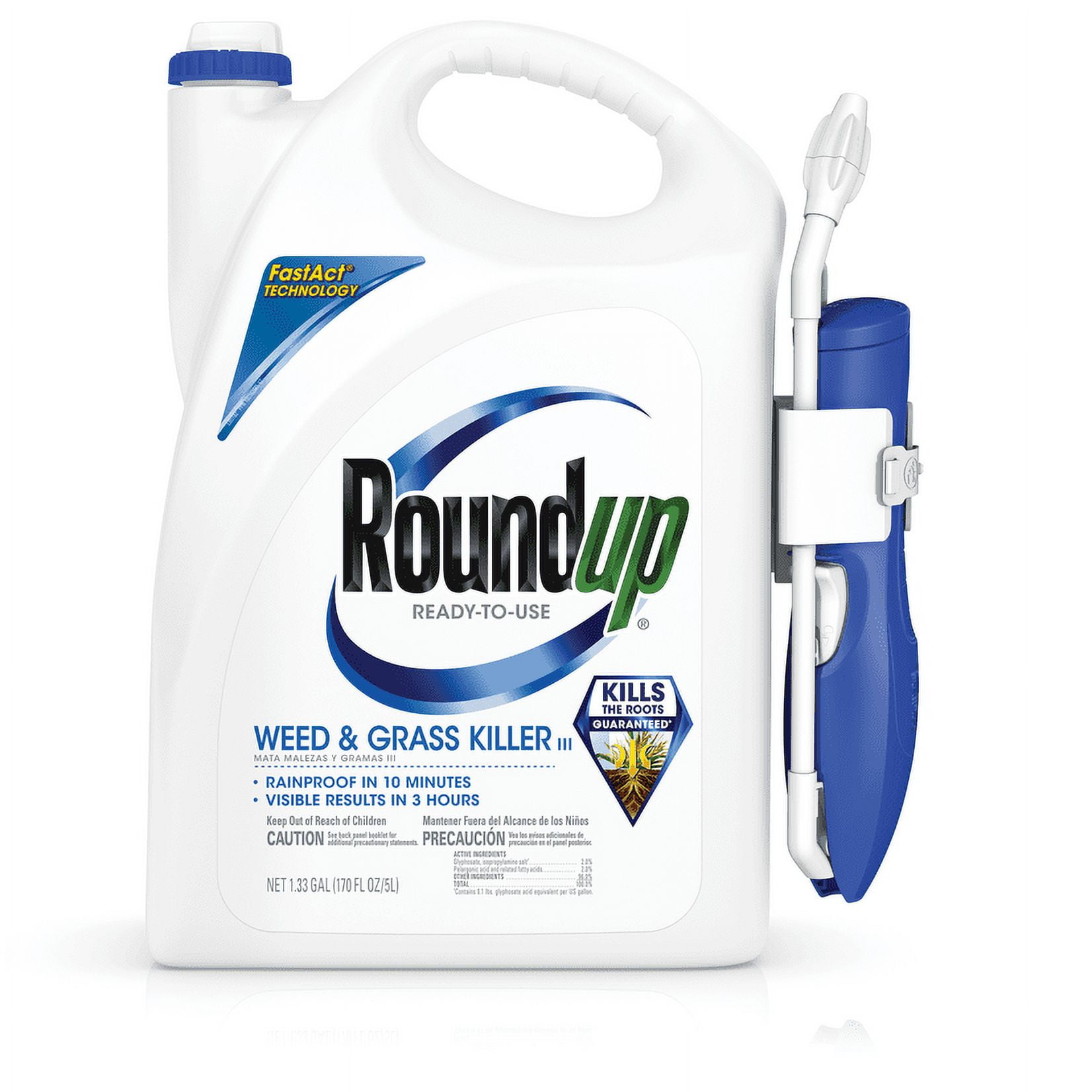 Roundup ReadytoUse Weed & Grass Killer III with Comfort Wand, 1.33